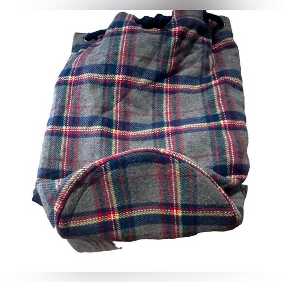 Vintage Gap Tartan Plaid Drawstring Backpack Wool Mt. Whistler Lodge Y2K 90s - Picture 7 of 11
